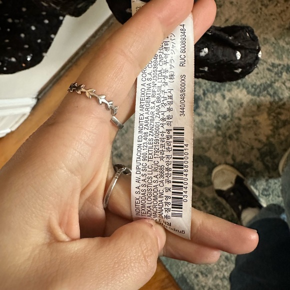 Zara Sequin Black and White Polka Dot Dress XS - Picture 4 of 4